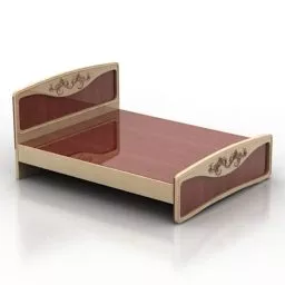 Double Bed Country Style 3d model