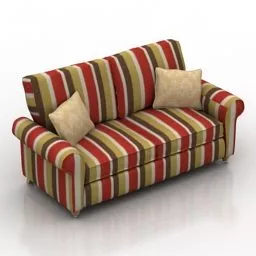 Sofa Duresta Strip Pattern 3d model