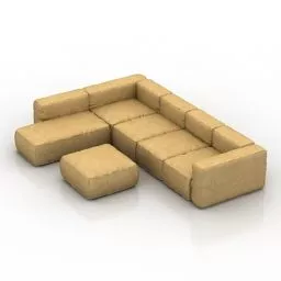 Corner Yellow Sofa Bonaldo 3d model