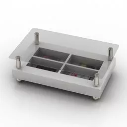 Rectangular Glass Table 3d model