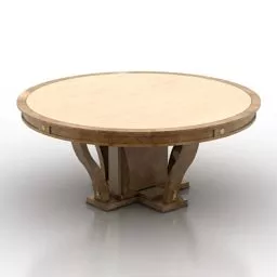 Wooden Round Table Turri 3d model