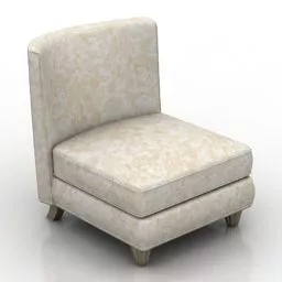 Armchair Beige Leather 3d model