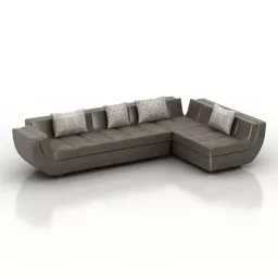 Corner Leather Sofa Roshe 3d model