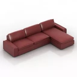 Red Fabric Sofa 3d model