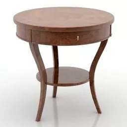 Antique Bedside Table Wooden 3d model