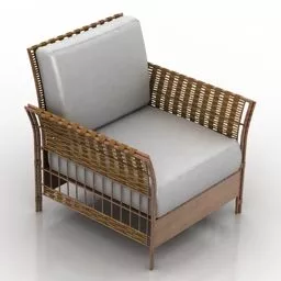 Armchair Wooden Frame 3d model
