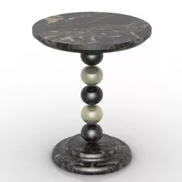Antique Round Table Black 3d model