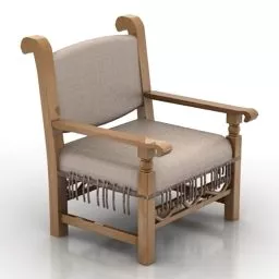 Wooden Armchair 3d model
