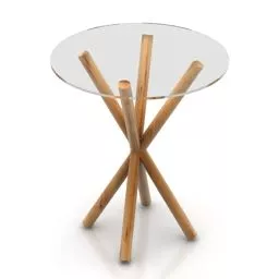 Round Glass Table Modernism 3d model