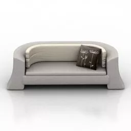Curved Back Loveseat Sofa 3d model