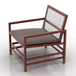 Common Armchair Wood Frame 3d model