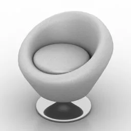 Round Armchair One Leg 3d model