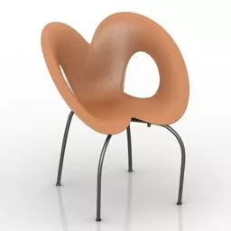 Leather Armchair Ripple 3d model