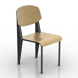 School Chair Wooden 3d model