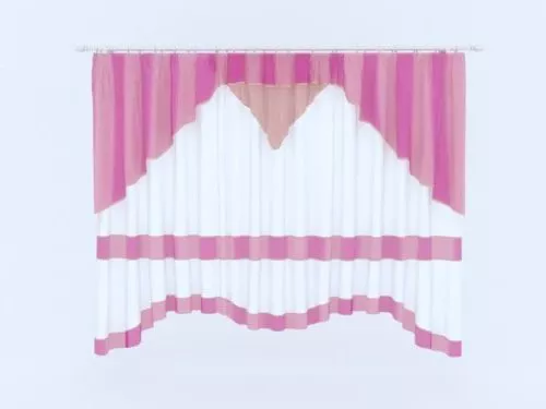 Japanese Curtains In Room 3d model