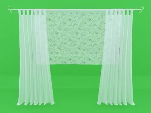 Curtain Grey Collapsed 3d model