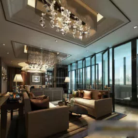 Modern Home Living Room Decor 3d model