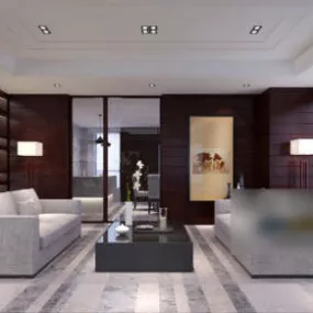 Modern Apartment Living Room 3d model