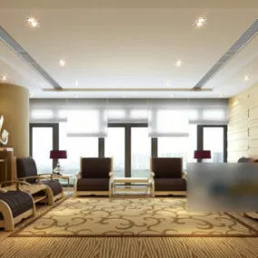 Elegant Hotel Small Living Room 3d model
