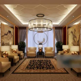 Hotel Small Meeting Room Interior Scene 3d model