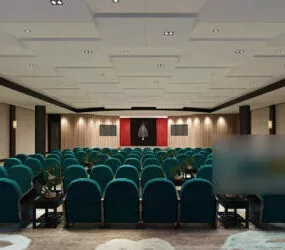 Green Chair Conference Hall Interior Scene 3d model