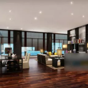 Office Resting Area Interior Scene 3d model