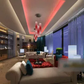 Office Light Decor Resting Area Interior Scene 3d model