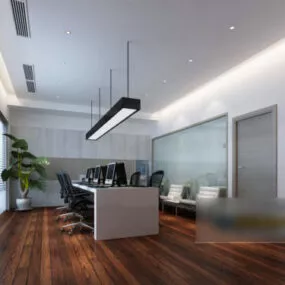 General Office Wooden Floor Interior 3d model