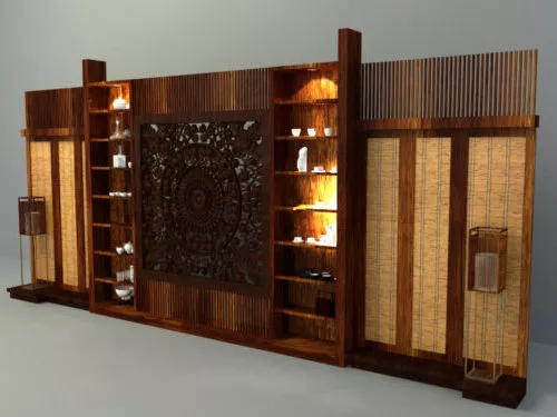 European Wall Panel Carved Style 3d model