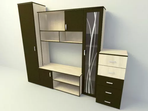 Home Tv Cabinet System 3d model Home Tv Cabinet System 3d model