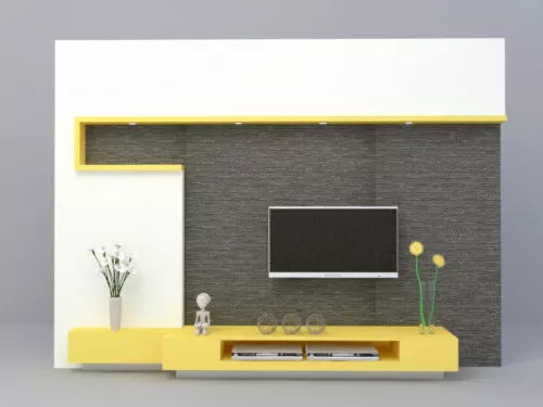 Modern Tv Stand With Wall Panel 3d model Modern Tv Stand With Wall Panel 3d model