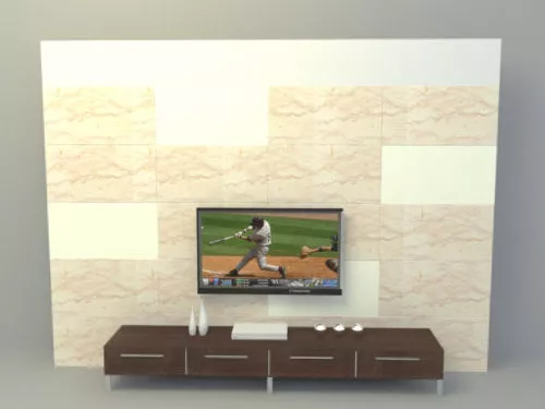 Tv Stand With Marble Wall Panel 3d model Tv Stand With Marble Wall Panel 3d model