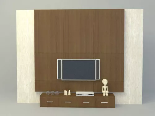 Wooden Stand Furniture Carved Style 3d model