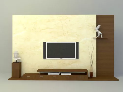 Home Tv Stand With Back Wall 3d model Home Tv Stand With Back Wall 3d model