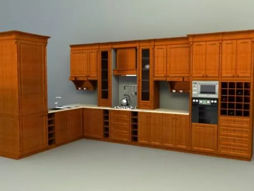 Wooden Concept Modern Kitchen 3d model Wooden Concept Modern Kitchen 3d model