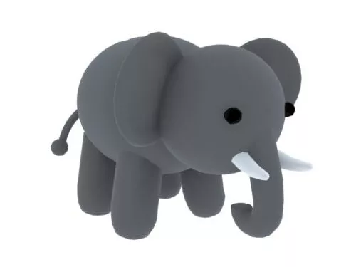 Grey Doll Elephant Toy 3d model Grey Doll Elephant Toy 3d model
