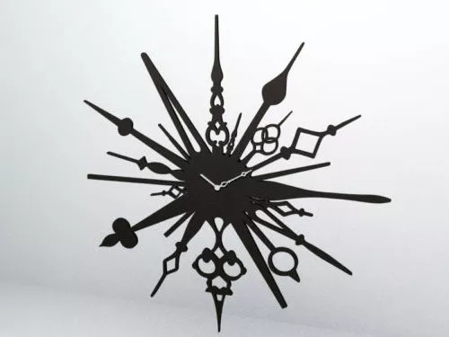 Retro Wall Clock Round Shape 3d model