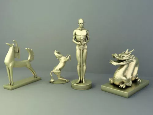 Wood Figurine Human Shape 3d model