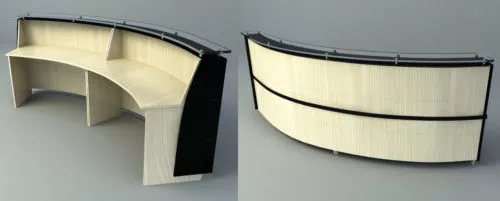 Reception Counter Curved Shaped 3d model Reception Counter Curved Shaped 3d model