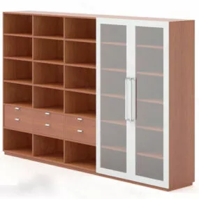 Home Library Bookcase 3d model