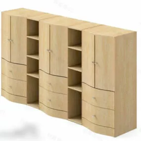 Simple Yellow Wood Bookrack 3d model