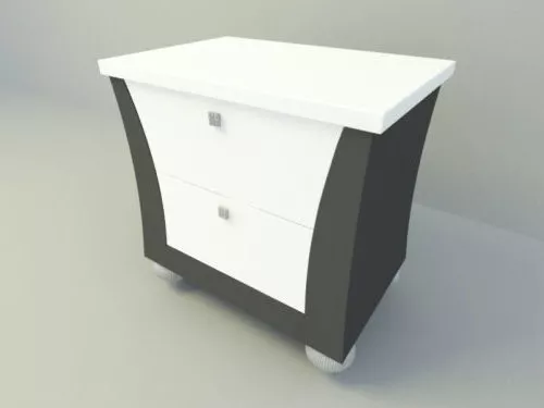 White Bedside Cabinet Furniture 3d model White Bedside Cabinet Furniture 3d model