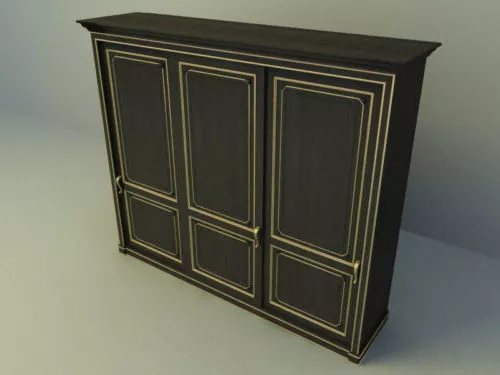 Morn Wardrobe Furniture With Side Shelf 3d model