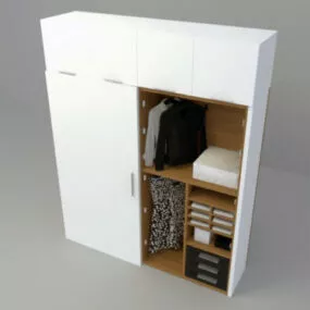 White Clothes Wardrobe 3d model