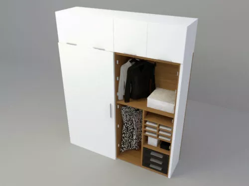 Wardrobe With Slide Door 3d model