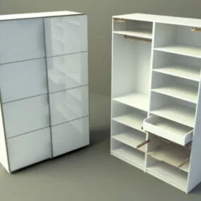 White Mdf Wardrobe 3d model