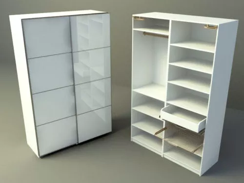Chinese Wood Wardrobe Shelf 3d model