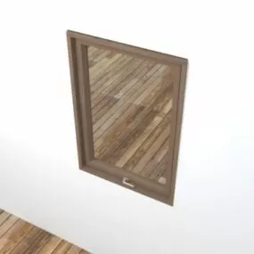 Bathroom Wood Glass Window 3d model
