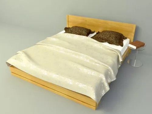 Simple Wood Bed Design 3d model Simple Wood Bed Design 3d model