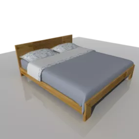 Simple Minimalist Bed 3d model